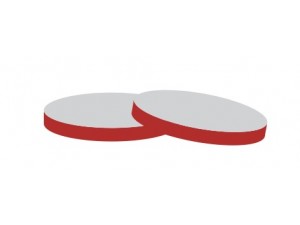 8mm White PTFE/Red Silicon Septa, 1.5mm Thick