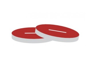 8mm Red PTFE/White Silicon Septa, 1.5mm Thick Pre-Slit